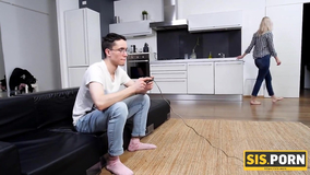 SISPORN.wrath Voluptuous adorable is porked by stepbrother instead of videogames