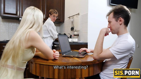 SISPORN.fury Towheaded has hook-up with stepbro after providing him a sneaky oral job