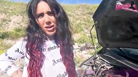 German car bj from a phat milk cans supah-bi-atch on the roadside